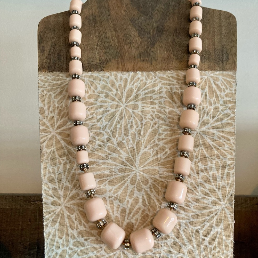 Vintage Peach Beaded Necklace